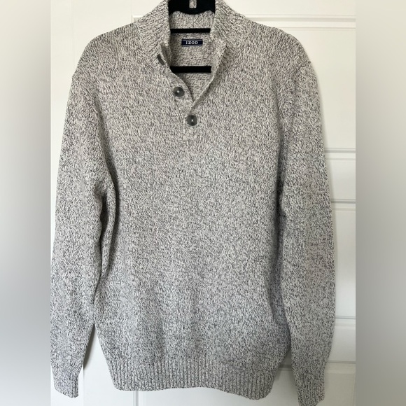 Men's IZOD‎ Marled Button-Mock Sweater - Picture 1 of 5